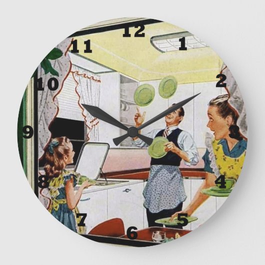 Koelretro  keuken grote klok (Voorkant)