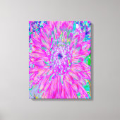 Koelroze, blauwe en Paarse Cactus Dahlia Explosion Canvas Afdruk (Voorkant)