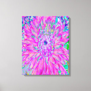 Koelroze, blauwe en Paarse Cactus Dahlia Explosion Canvas Afdruk