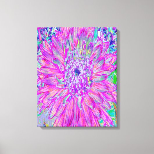 Koelroze, blauwe en Paarse Cactus Dahlia Explosion Canvas Afdruk (Voorkant)