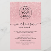 Koelroze glitterprijzen logo We zijn open Flyer (Voorkant)