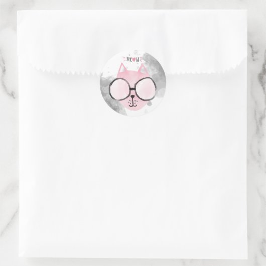 Koelroze Waterverf Ronde Sticker (Tas)