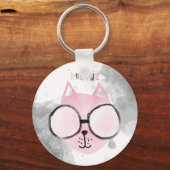 Koelroze Waterverf Sleutelhanger (Voorkant)