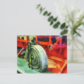Koelslang op brandwagen briefkaart (Staand voorkant)