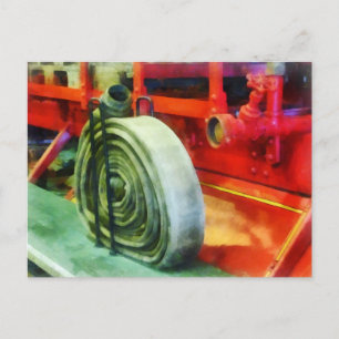 Koelslang op brandwagen briefkaart