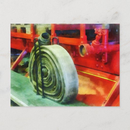 Koelslang op brandwagen briefkaart (Voorkant)