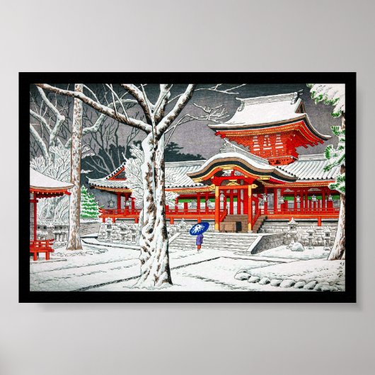 Koelsneeuw in iwashimizu hachiman shrine kyoto poster (Voorkant)