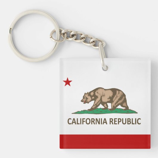 Koelstaat Californische vlag Sleutelhanger (voorkant)