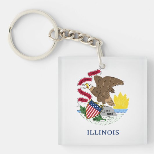 Koelstaat Illinois Flag Sleutelhanger (voorkant)