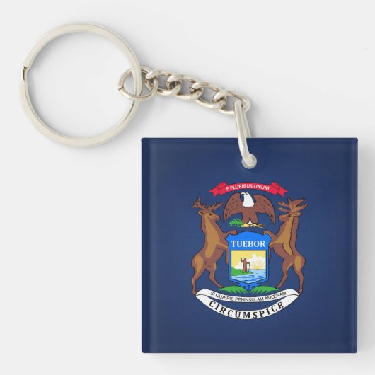 Koelstaat Michigan Flag Sleutelhanger (voorkant)