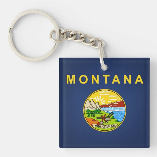 Koelstaat Montana-vlag Sleutelhanger (voorkant)