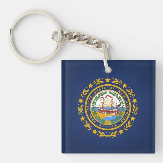 Koelstaat New Hampshire Flag Sleutelhanger (voorkant)
