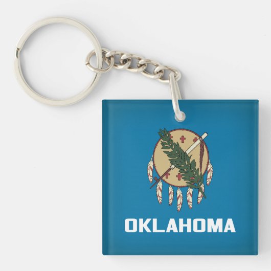 Koelstaat Oklahoma-vlag Sleutelhanger (voorkant)