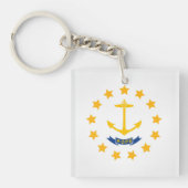 Koelstaat Rhode Island - vlag Sleutelhanger (voorkant)