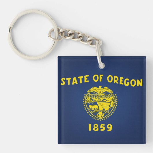 Koelstaat van de vlag van Oregon Sleutelhanger (voorkant)