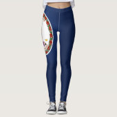 Koelstaat Virginia Vlag Mode Leggings (Voorkant)