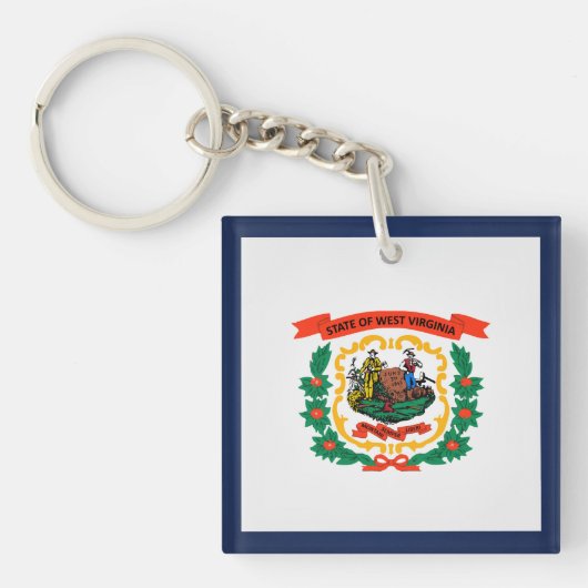 Koelstaat West Virginia Flag Sleutelhanger (voorkant)