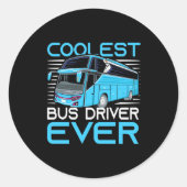 Koelste busdriver ooit ronde sticker (Voorkant)