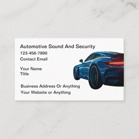 Koelste Car Audio Beveiliging Autodecoratie Visitekaartje (Voorkant)