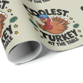 Koelste kalkoen aan tafel Thanksgiving Diner Cadeaupapier (Rol Hoek)