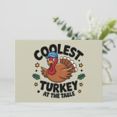 Koelste kalkoen aan tafel Thanksgiving Diner Kaart (Staand voorkant)