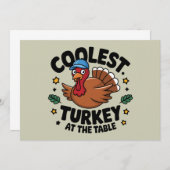 Koelste kalkoen aan tafel Thanksgiving Diner Kaart (Voorkant / Achterkant)