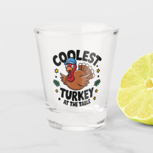 Koelste kalkoen aan tafel Thanksgiving diner Shot Glas