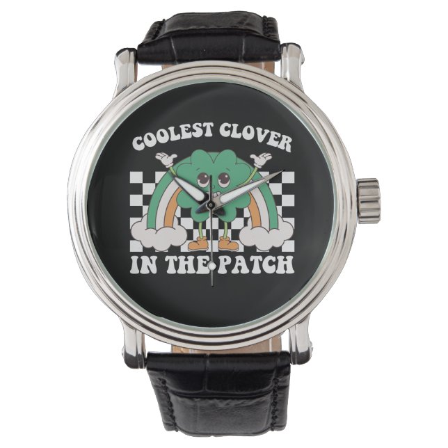 Koelste klaver in de patch St. Patrick's Day Horloge (Voorkant)