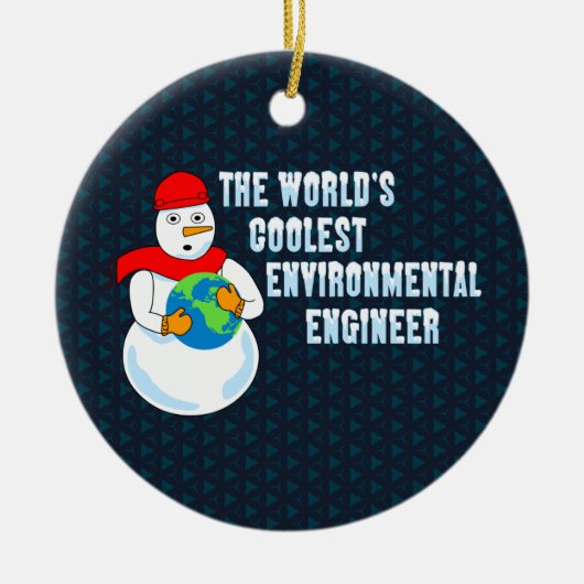 Koelste milieu-ingenieur ter wereld keramisch ornament (Voorkant)
