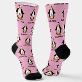 Koelste Moeder Pinguïn Familie Design Sokken (Gebogen)