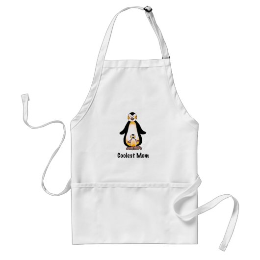 Koelste Moeder Pinguïn Familie Design Standaard Schort (Voorkant)