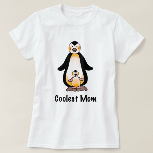 Koelste Moeder Pinguïn Familie Design T-shirt (Design voorkant)