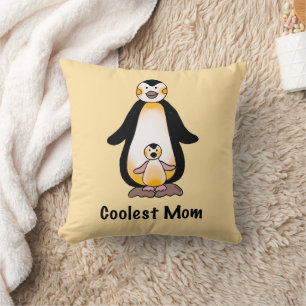 Koelste Moeder Pinguïn Familie Ontwerp Kussen