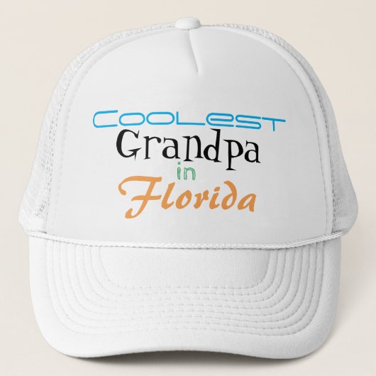 Koelste opa in Florida past Trucker Hat aan Trucker Pet (Voorkant)