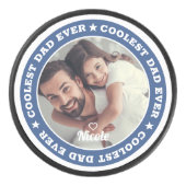 Koelste pap ooit Moderne Aangepaste Foto Hockey Puck (Voorkant)