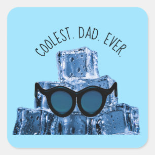 Koelste. Papa. Ooit. Zonnebril IJsklontjes  Vierkante Sticker
