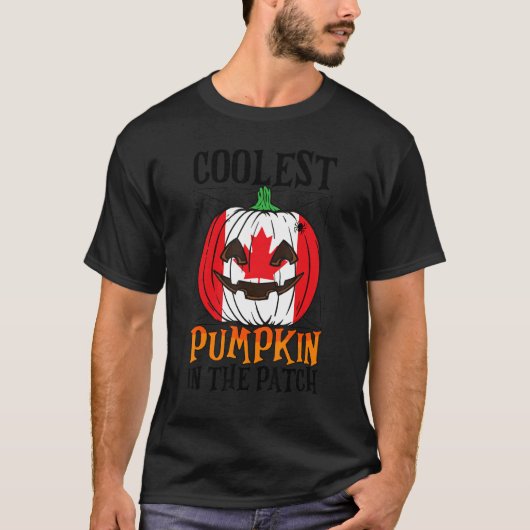 Koelste pompoen in de patch Canadese vlag Jack ou T-shirt (Voorkant)