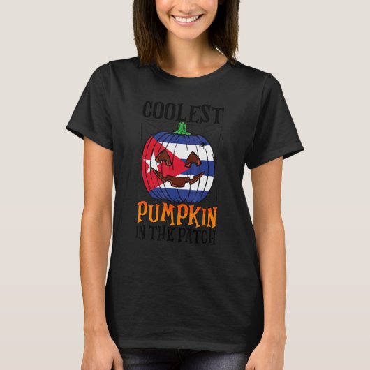 Koelste pompoen in de patch Cubaanse vlag o201 T-shirt (Voorkant)