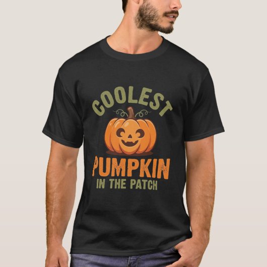 Koelste Pompoen In De Patch Halloween-ontwerp T-shirt (Voorkant)