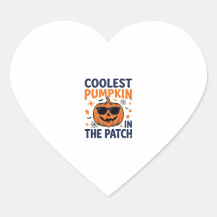 Koelste Pompoen in de Patch Halloween Shirt_1 Hart Sticker