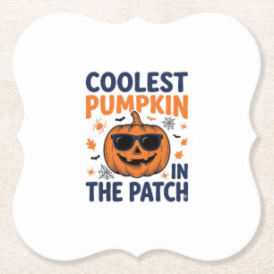 Koelste Pompoen in de Patch Halloween Shirt_1 Kartonnen Onderzetters
