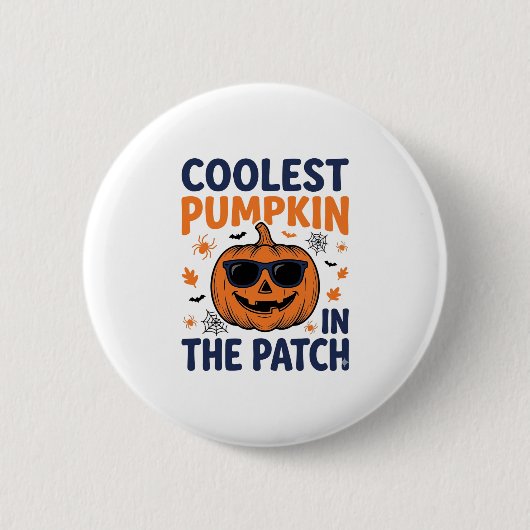 Koelste Pompoen in de Patch Halloween T-shirt_1 Ronde Button 5,7 Cm (Voorkant)