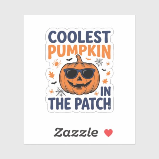 Koelste Pompoen in de Patch Halloween T-shirt_1 Sticker (Vel)