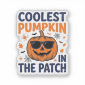 Koelste Pompoen in de Patch Halloween T-shirt_1 Sticker (Voorkant)