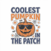 Koelste Pompoen in de Patch Halloween T-shirt_1 Sticker (Voorkant)
