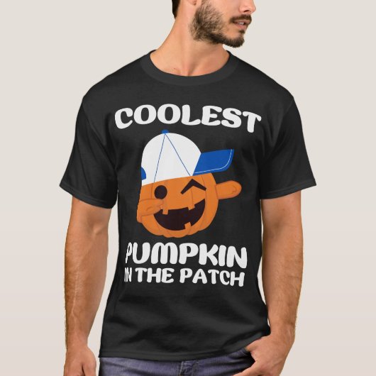 Koelste pompoen in de patchpartij Halloween Birth T-shirt (Voorkant)