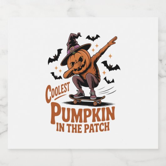 Koelste pompoen in de pleister sparkling wijnetiket (Enkel label)