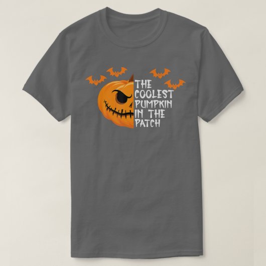 koelste pompoen in de pomp van de halloween Funny T-shirt (Design voorkant)