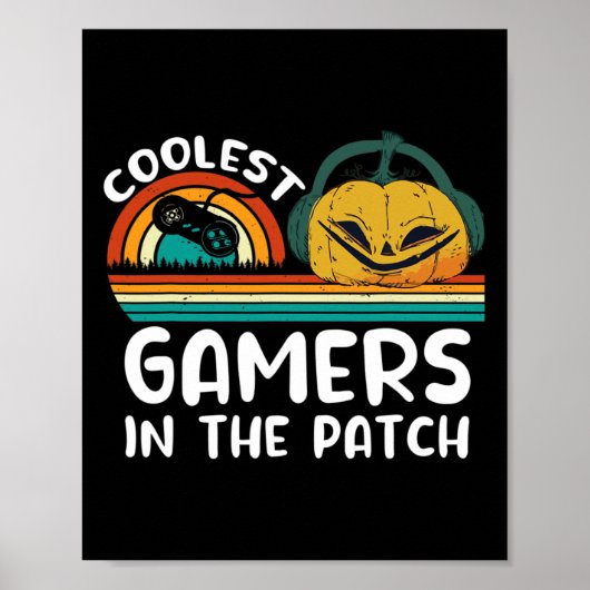 koelste pompoen in patch Funny Halloween Costume K Poster (Voorkant)