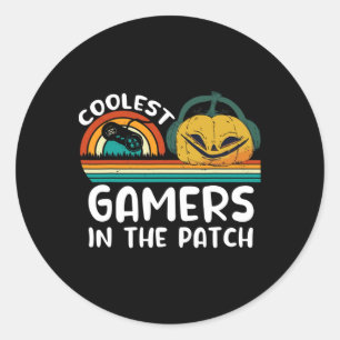 koelste pompoen in patch Funny Halloween Costume K Ronde Sticker